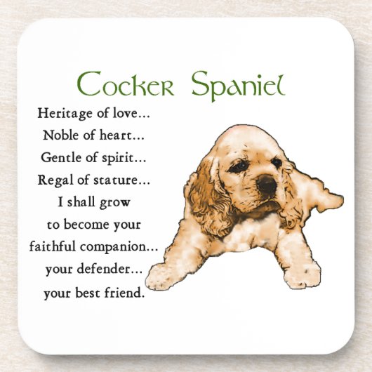 Cocker Spaniel Puppy Liefhebbers Kunst Bier Onderzetter (Voorkant)