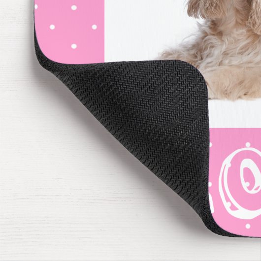 Cocker Spaniel Puppy Love Pink Polka Dot Mousepad Muismat (Hoek)
