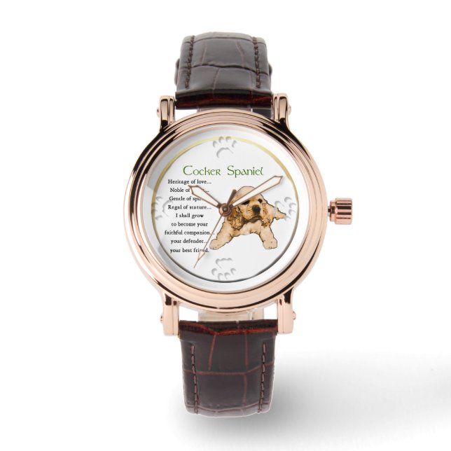 Cocker Spaniel Puppy Lovers Art Horloge (Voorkant)