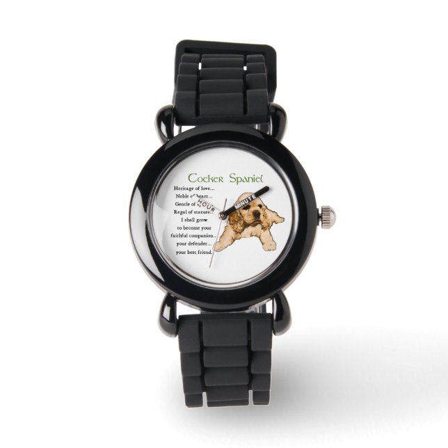 Cocker Spaniel Puppy Lovers Art Horloge (Voorkant)