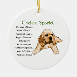 Cocker Spaniel Puppy Lovers Art Keramisch Ornament