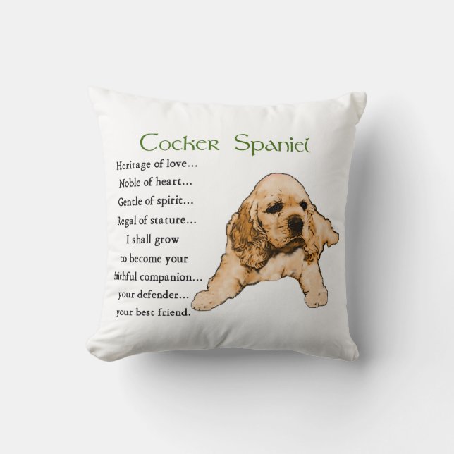 Cocker Spaniel Puppy Lovers Art Kussen (Voorkant)