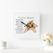Cocker Spaniel Puppy Lovers Art Vierkante Klok (Huis)
