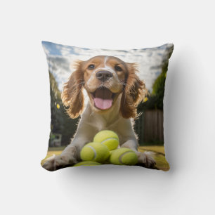 Cocker🐕 Spaniel Puppy met Tennisballen Kussen