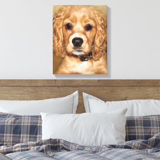 Cocker Spaniel Puppy Portrait Canvas Wrap (Insitu (Slaapkamer))