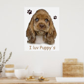 Cocker spaniel puppy poster (Keuken)