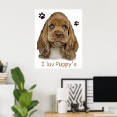 Cocker spaniel puppy poster (Thuiskantoor)