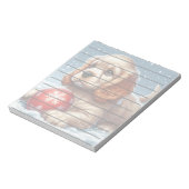 Cocker Spaniel Puppy Rust Op Sneeuw Met Een Bal Notitieblok (Linkerzijde)