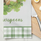 Cocker Spaniel Puppy Sleeping in Shamrocks Plaid Theedoek