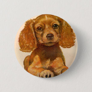 cocker spaniel puppy uit de jaren 1940 - The Cutes Ronde Button 5,7 Cm