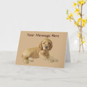 Cocker Spaniel Puppy Wenskaart Kaart (Gele Bloem)