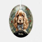 Cocker Spaniel Puppy's Eerste Kerst Ornament (Voorkant links)