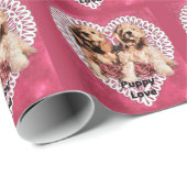 Cocker Spaniel Puppy's Valentijnsdag Cadeaupapier (Rol Hoek)