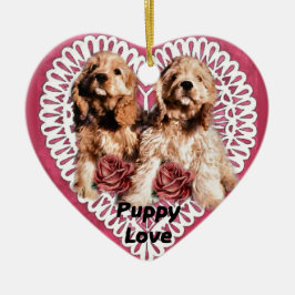 Cocker Spaniel Puppy's Valentijnsdag Keramisch Ornament