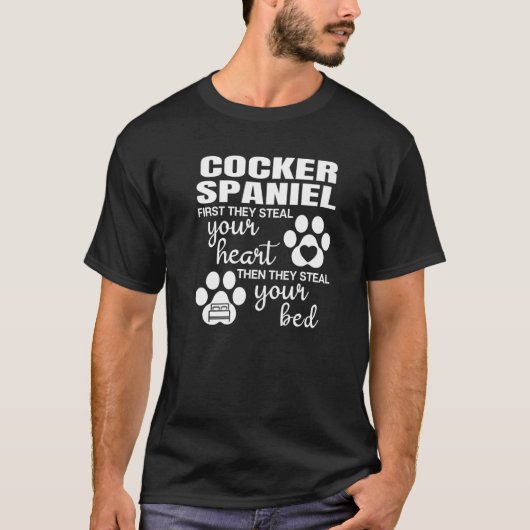 Cocker Spaniel Quote Dog Paw Print T-shirt (Voorkant)
