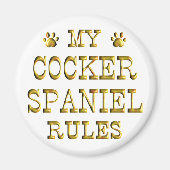 Cocker Spaniel Regels Goud Magneet (Voorkant)