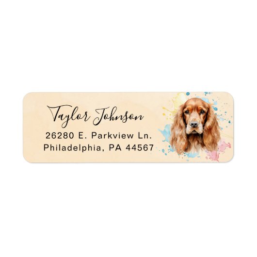 Cocker Spaniel retour adres label (Voorkant)