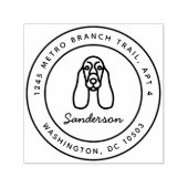 Cocker Spaniel retour adres stempel zelf-inkt (Design)
