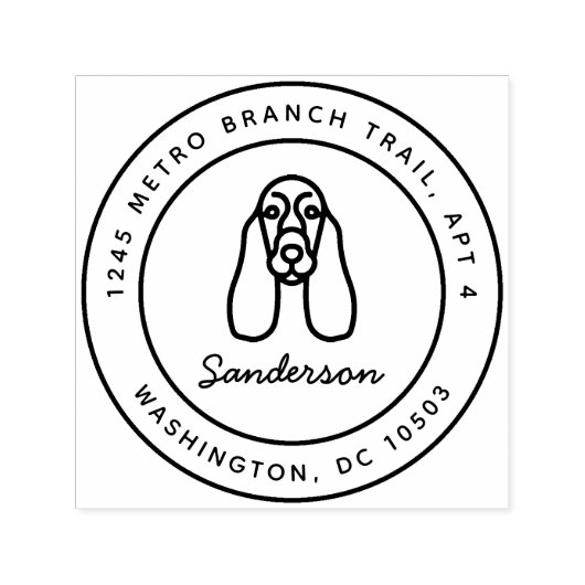 Cocker Spaniel retour adres stempel zelf-inkt (Design)