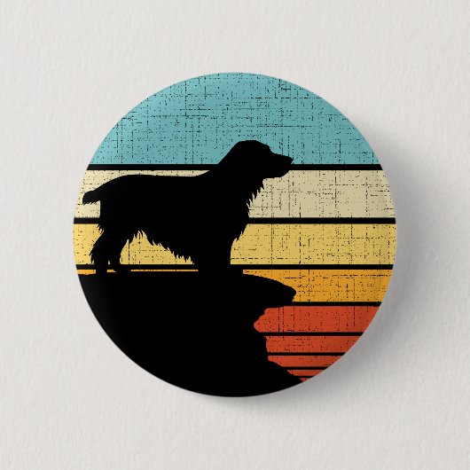 Cocker Spaniel Retro 60s 70s Hondenpuppy Ronde Button 5,7 Cm (Voorkant)