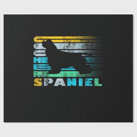 Cocker Spaniel | Retro Black Cocker Spaniel Cadeaupapier (Vlak)