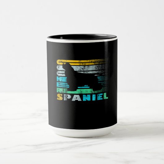 Cocker Spaniel | Retro Black Cocker Spaniel Mok (Midden)