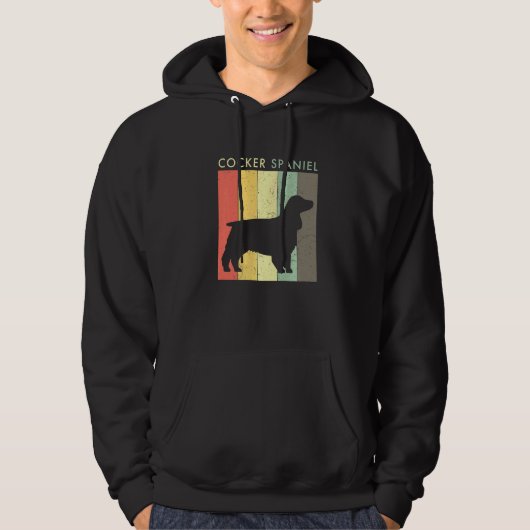 Cocker Spaniel Retro stijl Hoodie (Voorkant)