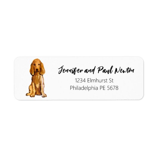 Cocker spaniel return address label (Voorkant)