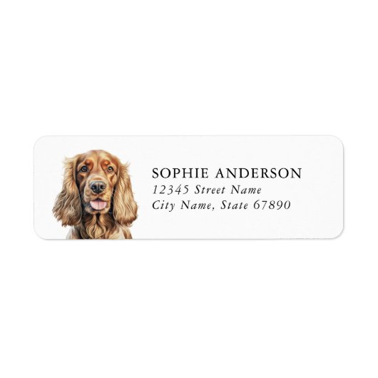 Cocker Spaniel Return Address Labels (Voorkant)