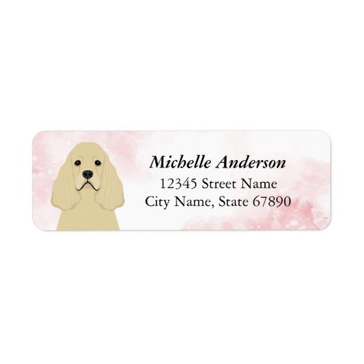 Cocker Spaniel Return Address Labels (Voorkant)