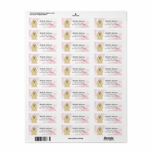 Cocker Spaniel Return Address Labels (Full Sheet)