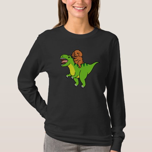 Cocker Spaniel rijdt op Rex Dinosaur Hound T-shirt (Voorkant)