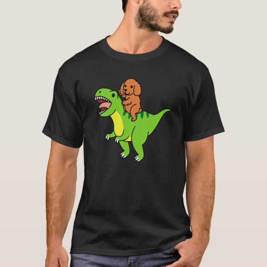 Cocker Spaniel rijdt op Rex Dinosaur Hound T-shirt (Voorkant)