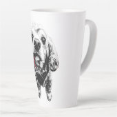 Cocker Spaniel – Rode Tong, Echte Pit Latte Mok (Rechterhoek)