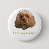 Cocker spaniel   ronde button 5,7 cm (Voorkant)