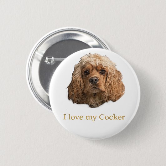 Cocker spaniel ronde button 5,7 cm (Voorkant /achterkant)