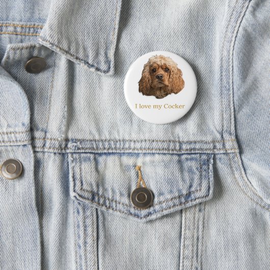 Cocker spaniel   ronde button 5,7 cm (In situ)
