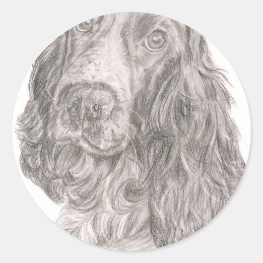 Cocker Spaniel Ronde Sticker (Voorkant)