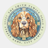 Cocker Spaniel Ronde Stickers (Voorkant)