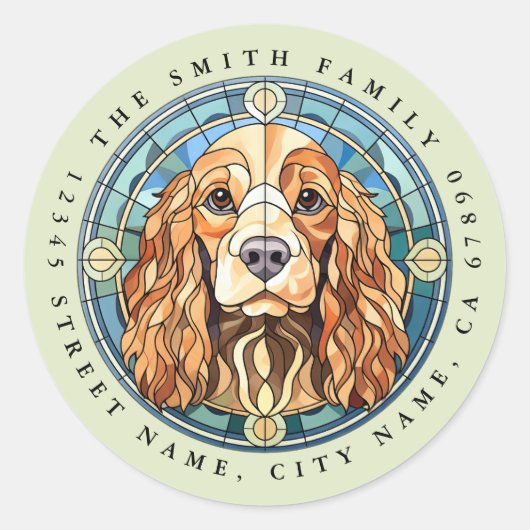 Cocker Spaniel Ronde Stickers (Voorkant)