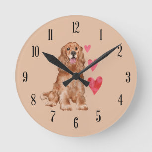Cocker Spaniel Ronde Wandklok