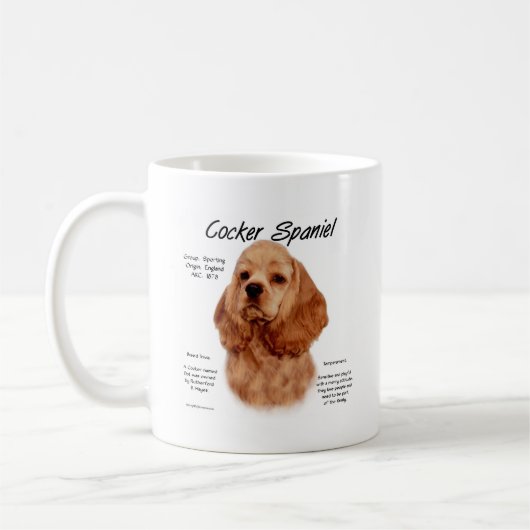 Cocker Spaniel (rood) Geschiedenis Ontwerp Koffiemok (Links)