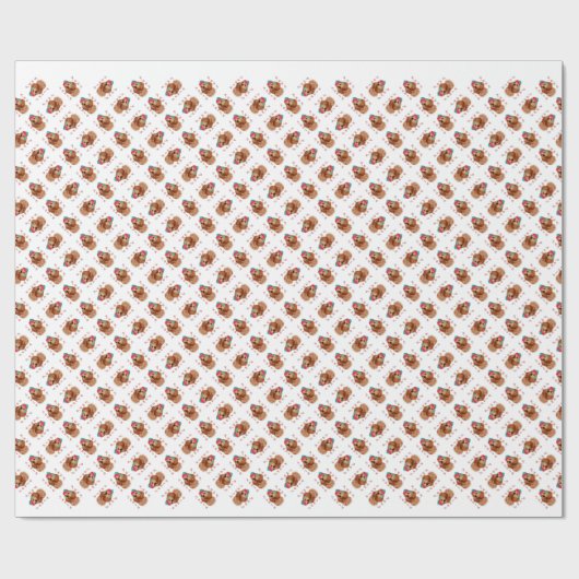 Cocker Spaniel (rood) Santa Paws Cadeaupapier (Vlak)