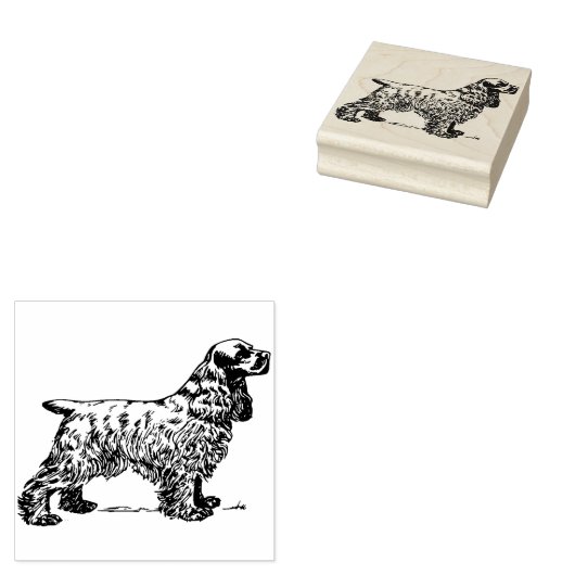 Cocker Spaniel Rubberstempel (Gestempeld)