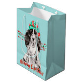 Cocker Spaniel Santa Hat Holiday String Beads Medium Cadeauzakje (Voorkant Gekanteld)