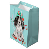 Cocker Spaniel Santa Hat Holiday String Beads Medium Cadeauzakje (Achterkant Gekanteld)