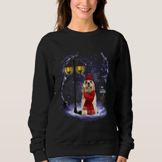 Cocker Spaniel Santa Snow Light Winter P Trui (Voorkant)