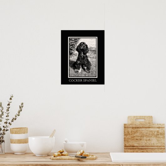 Cocker Spaniel Schets Poster (Keuken)