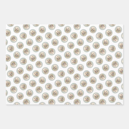 Cocker Spaniel Schilderen Buff Gold Originele Hond Inpakpapier Vel (Voorkant 2)