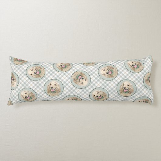 Cocker Spaniel Schilderen Buff Gold Originele Hond Lichaamskussen (Voorkant)